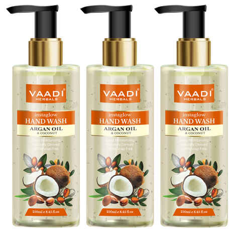 Buy Vaadi Herbals Pack of 3 Instaglow Argan Oil & Coconut Hand Wash (250 ml x 3) - Purplle