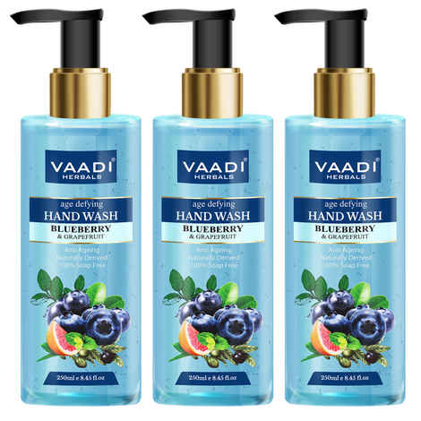Buy Vaadi Herbals Pack of 3 Age Defying Blueberry & Grapefruit Hand Wash (250 ml x 3) - Purplle