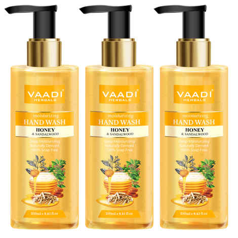 Buy Vaadi Herbals Pack of 3 Deep Moisturizing Honey & Sandal Hand Wash (250 ml x 3) - Purplle