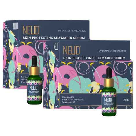 Buy NEUD Skin Protecting Silymarin Serum With Witch Hazel, Provitamin B5 and Aquaxyl - 2 Packs (30 ml Each) - Purplle