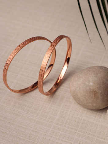 Buy Jazz And Sizzle Rose Gold Plated Set of 2 Bangle Set - Purplle