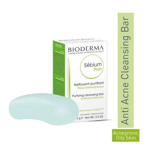 Buy Bioderma Sebium Pain Purifying cleansing bar preventing blemishes, 100gm - Purplle