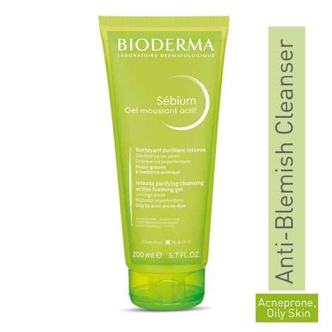 Buy Bioderma Sebium Gel Moussant Actif Intense Purifying Cleansing Foaming Gel, 200ml - Purplle