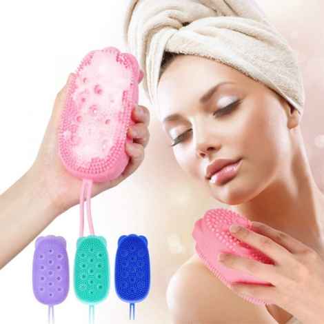 Buy Favon Silicone Bubble Bath SPA Super Soft Body Scrubbing Brush - Purplle