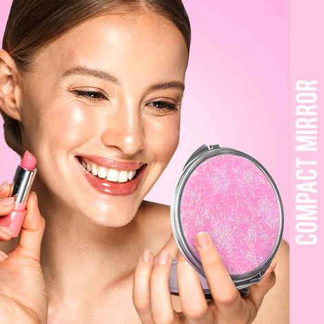 NY Bae Compact Mirror | Travel Friendly | Sturdy | Portable | Extra Clear - Pink Dust 03