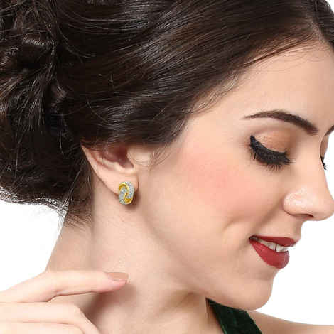 Buy Estele Gold Plated Inter Twined Stud Earrings with Crystals for Women - Purplle