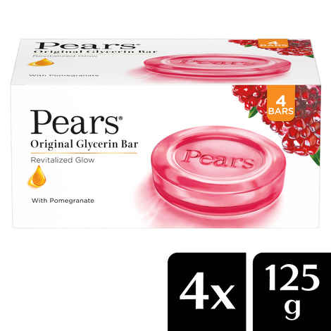 Buy Pears Naturale Pomegranate Brightening Bathing Soap Bar, 125 g (Pack of 4) - Purplle