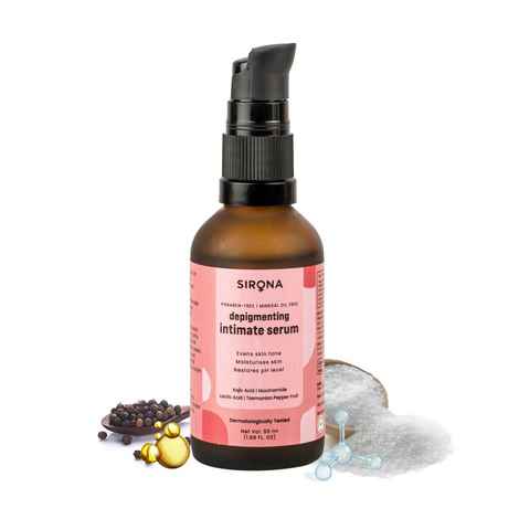 Sirona Depigmentation Intimate Serum for Women – 50 ml for Evens Skin Tone, Moisturises Skin & Restores pH Level with Kojic Acid, Niacinamide & Tasmanian Pepper Fruit