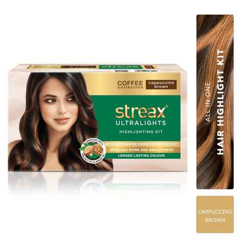Buy Streax Coffee collection Ultralights Highlighting Kit - Cappuccion Brown (40 gm+40 ml) - Purplle