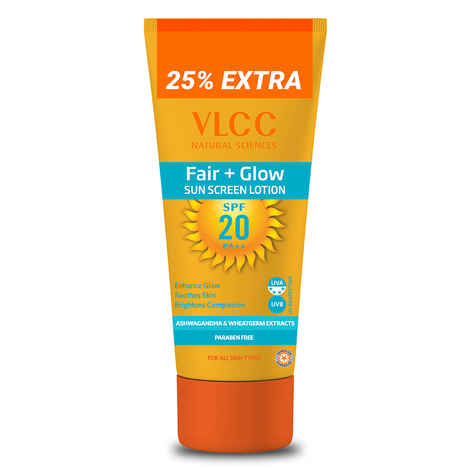 Buy VLCC Fair+Glow Sun Screen Lotion SPF20 (125 ml) - Purplle