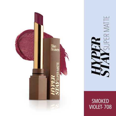 Buy Blue Heaven Hyperstay Super Matte Lipstick, Smoked Violet, 708 (2.2 gm) - Purplle