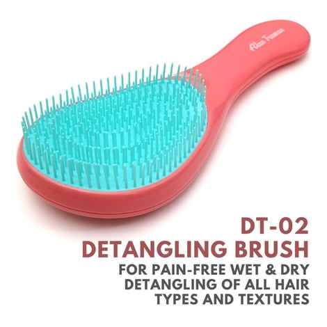 Buy Alan Truman DT02 Detangling Brush Pink Blue | Wet And Dry Detangling Hair Brush| Smooth And Tangle Free Hair| Suitable For Every Hair Type| Ensures Pain Free And Frizz Free Detangling Process| Usable with Water/ Oil/ Gel Or Cream Based Products - Purplle