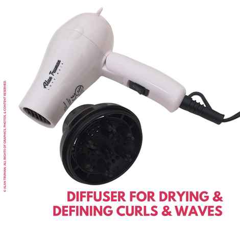 Alan Truman Mini Dryer - 1000 Watts DC Motor Hair Dryer - Pink Blush  | Economic Yet Powerful Hair Dryer|Foldable Body For Easy Storage| Frizz Free Salon Like Blow Style| Safety Against Hair Pulling Accidents| 2 Heat And Speed Settings