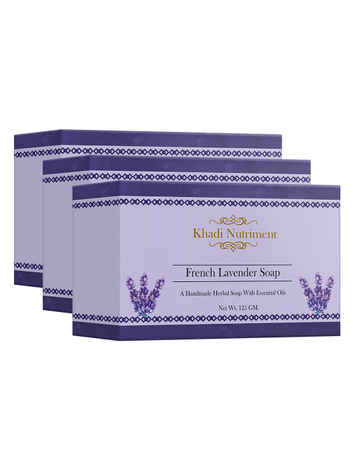 Buy Khadi Nutriment French Lavender Soap,125 gm (Pack of 3) - Purplle