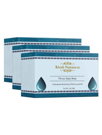 Buy Khadi Nutriment Ocean Aqua Soap,125 gm (Pack of 3) - Purplle