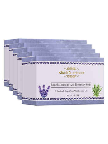 Buy Khadi Nutriment English Lavender Soap,125 gm (Pack of 5) - Purplle