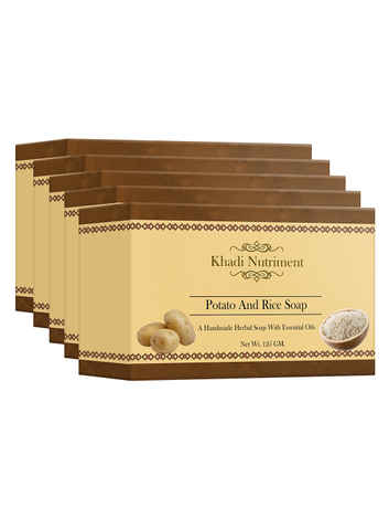 Buy Khadi Nutriment Potato and Rice Soap, 125 gm (Pack of 5) - Purplle
