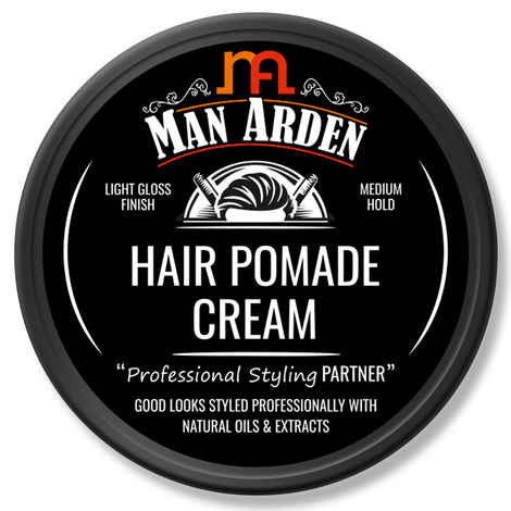 Buy Man Arden Hair Pomade Cream Professional Styling For Anti Frizz Light Gloss Finish, Medium Hold, Non Greasy, Anytime Re-Stylable (50 g) - Purplle