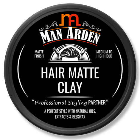 Buy Man Arden Hair Matte Clay Professional Styling For Matte Finish, Medium to High Hold, Adds Thickness and Texture, Non Greasy, Anytime Re-Stylable (50 g) - Purplle