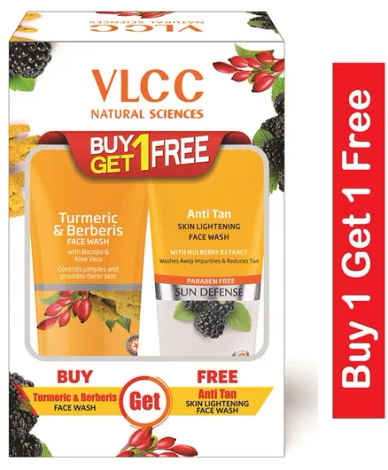 Buy VLCC Turmeric & Berberries Face Wash + Anti Tan Skin Lightening Face Wash (150 ml) - Purplle