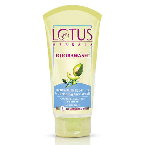 Buy Lotus Herbals Jojobawash Active Milli Capsules Nourishing Face Wash | For All Skin Types | 150ml - Purplle