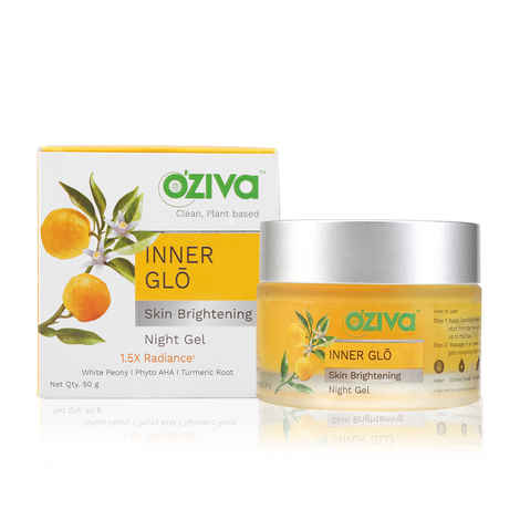 Buy OZiva Inner Glo Skin Brightening Night Gel for 1.5X Radiance (50 g) - Purplle