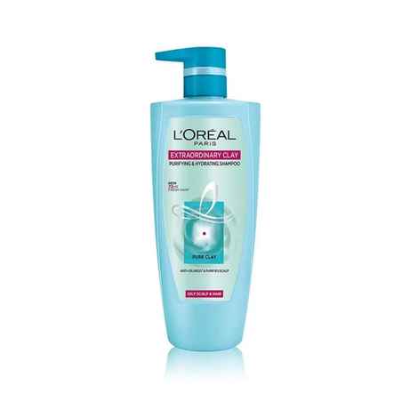 Buy L'Oreal Paris Purifying and Hydrating Shampoo, Rebalancing & Hydrating, For Oily Roots & Dry Ends, Extraordinary Clay, 704 ml - Purplle