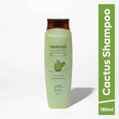Buy Naturali Dandruff Defence Shampoo with Tea Tree Oil & Cactus Extracts | Prevents Dandruff | Paraben and Sulphate Free Shampoo | Anti Dandruff Shampoo 180 ml - Purplle