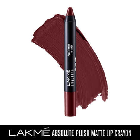 Buy Lakme Absolute Plush Matte Lip Crayon 303 Foxy Brown (2.8 gm) - Purplle