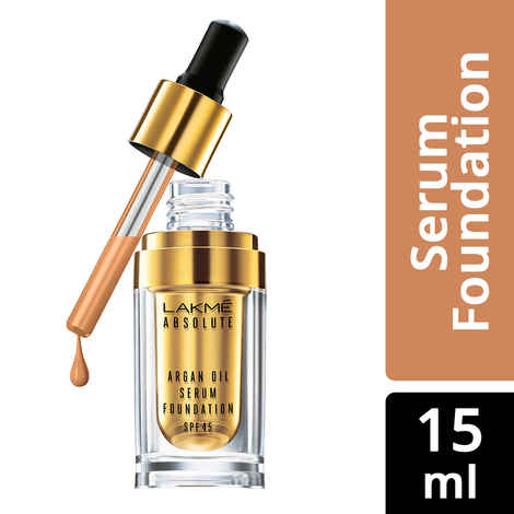 Buy Lakme Absolute Argan Oil Serum Foundation with SPF 45, W180 Warm Natural, 15 ml - Purplle