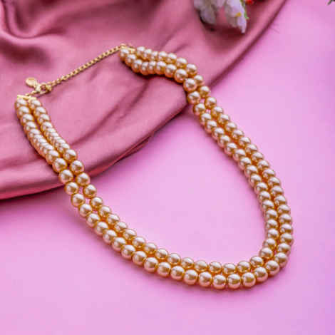 Buy Estele Gold Plated Eye Catching Pearl Necklace for Women - Purplle
