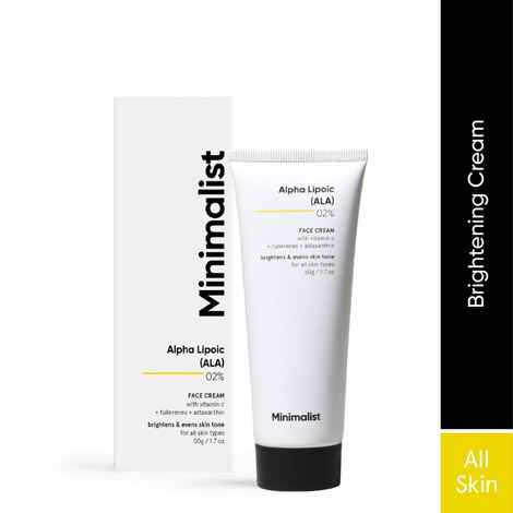 Buy Minimalist 2% Alpha Lipoic (ALA) Brightening Cream with Vitamin C for Glowing Skin - Purplle
