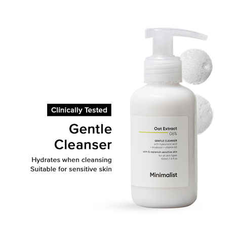 Buy Minimalist 6% Oat Extract Gentle Cleanser with Hyaluronic Acid for Sensitive Skin | Face Wash for Sensitive Skin - 120 ml - Purplle