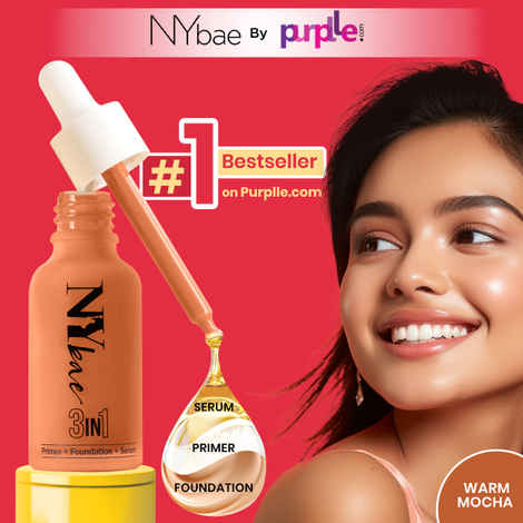 Buy NY Bae 3IN1 Serum Foundation - Warm Mocha 07 (30 ml) | Infused with Primer | Moisturising I Glowing Korean Skin I Celeb Glow | Dewy Makeup | Evens Skin Tone | Ultra Glow - Purplle