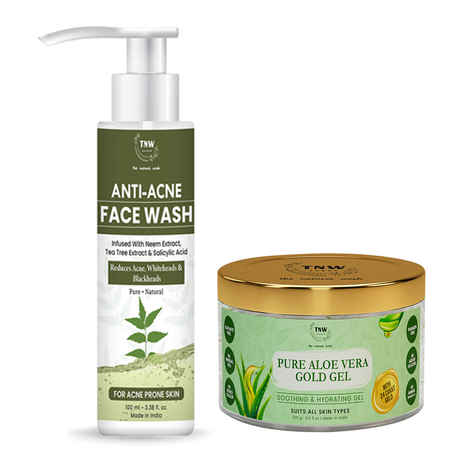 Buy Combo of 2- Anti Acne Face Wash 100ml + Pure Aloe Vera Gold Gel 100gm - Purplle