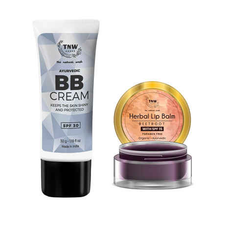 Buy Combo of 2- BB Cream 30gm + Beetroot Lip Balm 5gm - Purplle