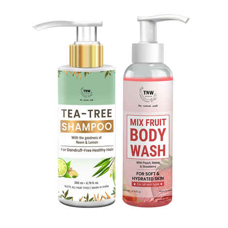 Buy Combo of 2- Mix Fruit Body Wash 200ml + Tea Tree Shampoo 200ml - Purplle