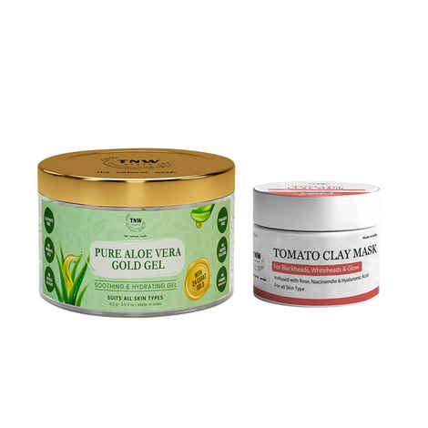 Buy Combo of 2- Tomato Clay Mask 50gm + Pure Aloe Vera Gold Gel 100gm - Purplle