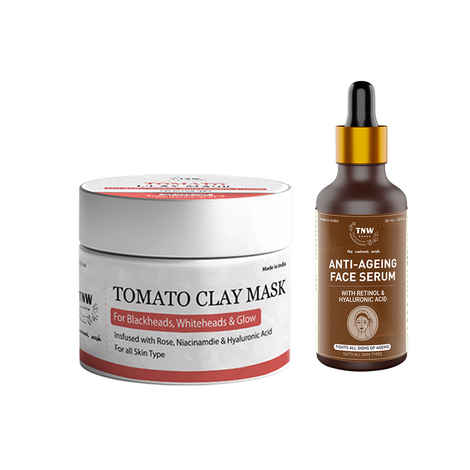 Buy Combo of 2- Tomato Clay Mask 50gm + Anti Aging Face Serum30ml - Purplle