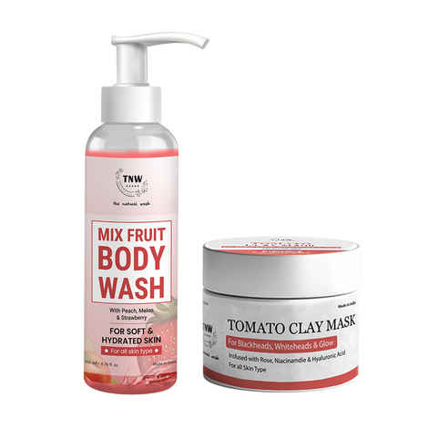 Buy Combo of 2- Tomato Clay Mask 50gm + Mix Fruit Body Wash 200ml - Purplle