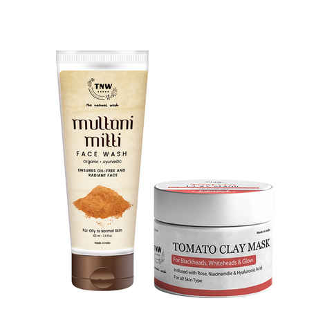 Buy Combo of 2- Tomato Clay Mask 50gm + Multani Mitti Face Wash 100ml - Purplle