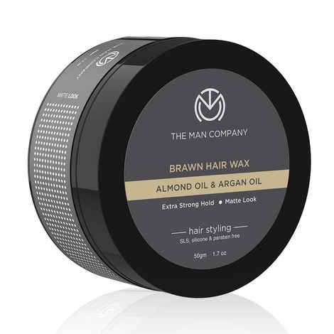 Buy The Man Company Brawn Hair Styling Wax for Men | Strong Hold, Matte Finish | Natural Almond & Argan Oil | Volume & Nourishment to Hair - 50gm - Purplle