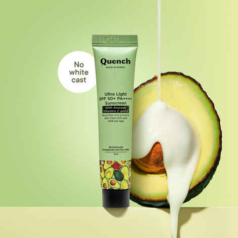 Buy Quench Botanics Vitamin E Spf 50+ Pa++++ Sunscreen With Avocado For Glowing Skin - 15 ml - Purplle
