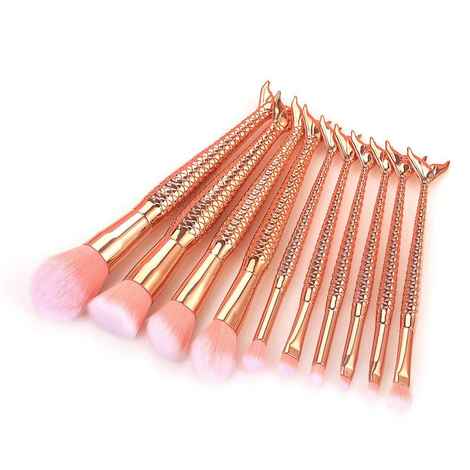 Buy ME-ON Professional Pack of 10 High Quality Mermaid Shaped Makeup Brushes for Full Makeup(Color may Vary) - Purplle