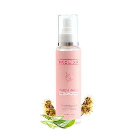 Prolixr Witch Hazel Hydra Glow Alcohol Free Face Toner with Aloe Vera - For Pore Tightening & Glowing Skin - Suitable For All Skin Types - 100 ml