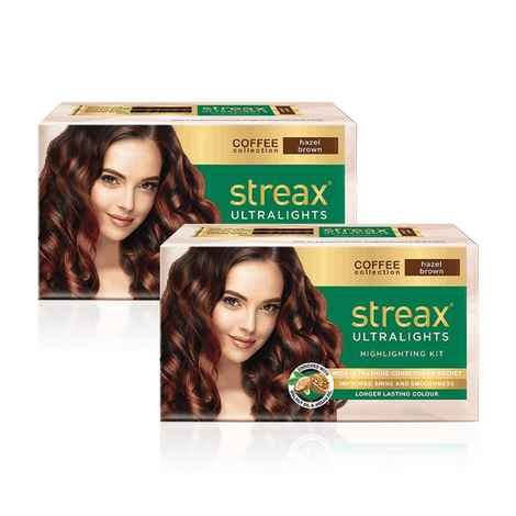 Buy Streax Coffee Collection Ultralights Highlighting Kit - Hazel Brown Pack Of 2 160gm - Purplle