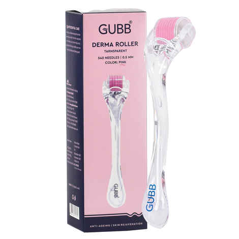 Buy GUBB Derma Roller 0.5mm for Hair Regrowth & Skin Aging, 540 Micro Needles Roller - Transparent Pink - Purplle