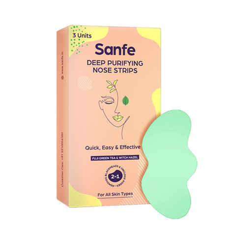 Buy Sanfe Deep Purifying Nose Strips for Women - Pack of 3 with Fuji Green Tea & Witch Hazel extracts | Removes Whiteheads | Blackheads and cleanses pores | Use on Wet Nose - Purplle