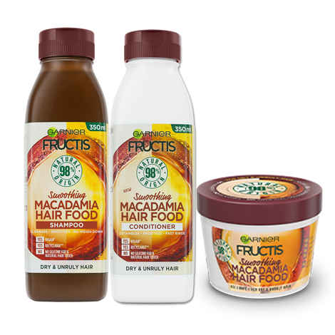 Buy Garnier Fructis Hair Food Nourishing Macadamia Shampoo + Conditioner + 3-in-1 Mask (Combo Pack of 3) - Purplle