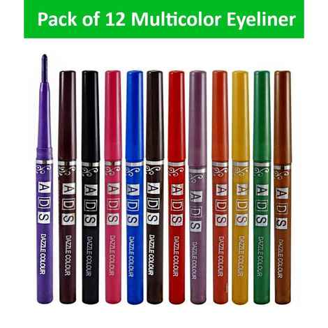 Buy ADS PACK OF 12 PERFECT EYE PENCIL MULTI COLOR EYELINER - Purplle